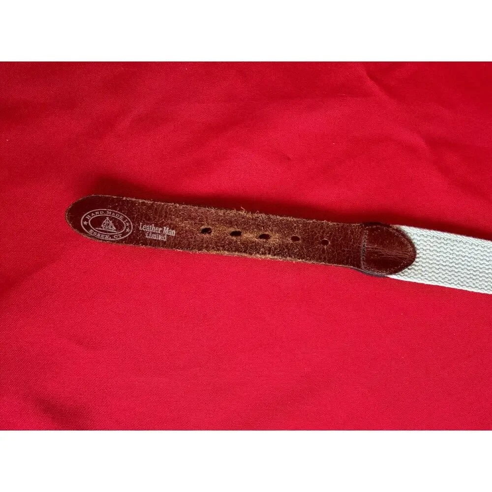 Leather Man Limited Handmade in Essex CT  Preppy Nautical Sailboat Men's Belt 38